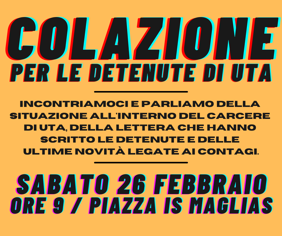 26 FEBBRAIO: Colazione in solidarietà alle detenute di Uta